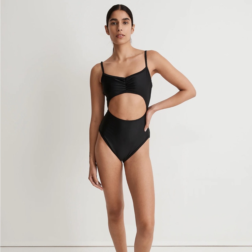 NWT Madewell Cinched Cutout One-Piece Swimsuit